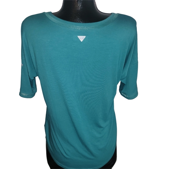 Columbia PFG Teal Women's Short Drop Sleeve Top M - Picture 5 of 6